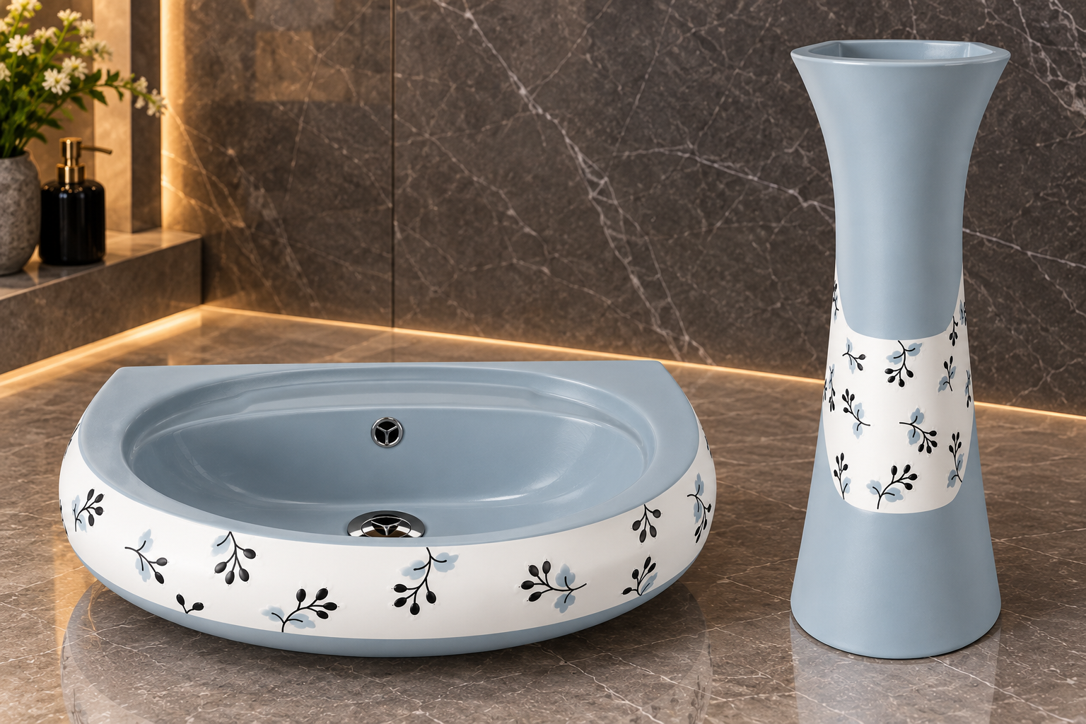 Sonet RP-1074, washbasin with pedestal (view 3)
